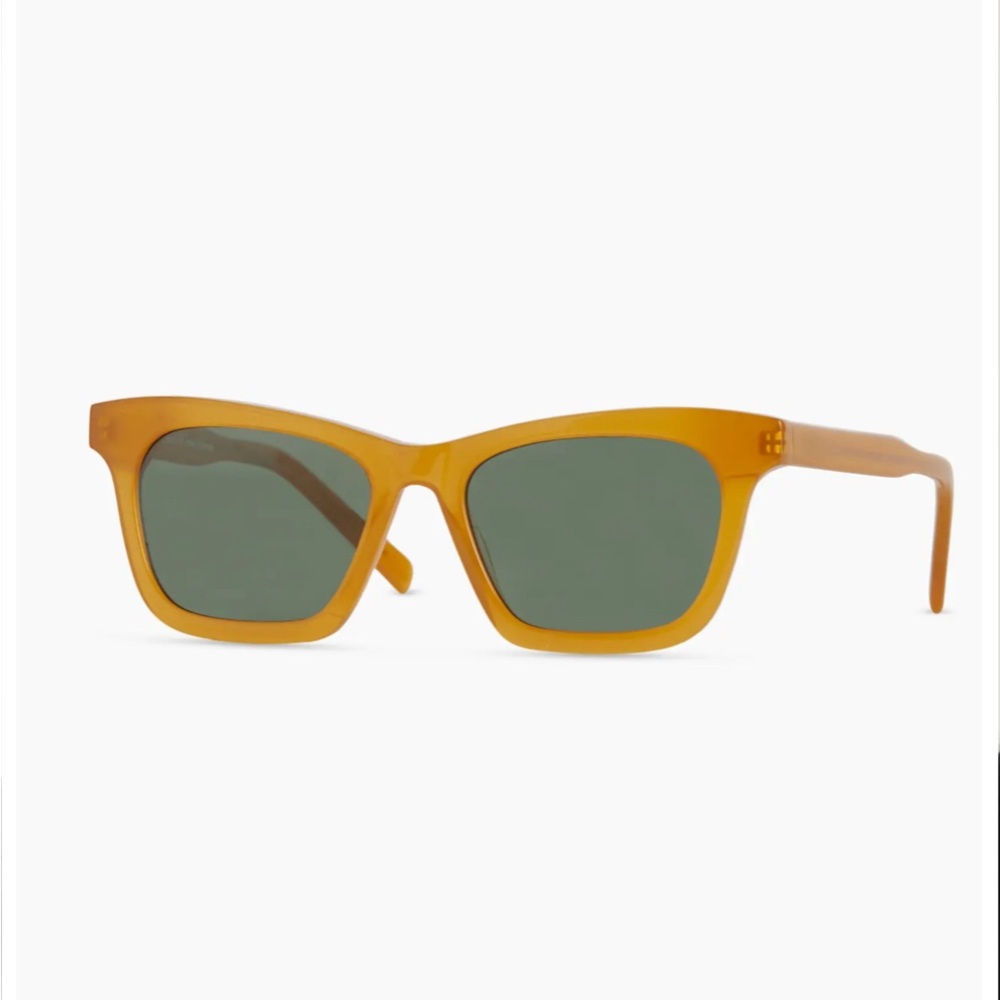 Quince Luna Polarized Acetate Sunglasses in Honey with green lens